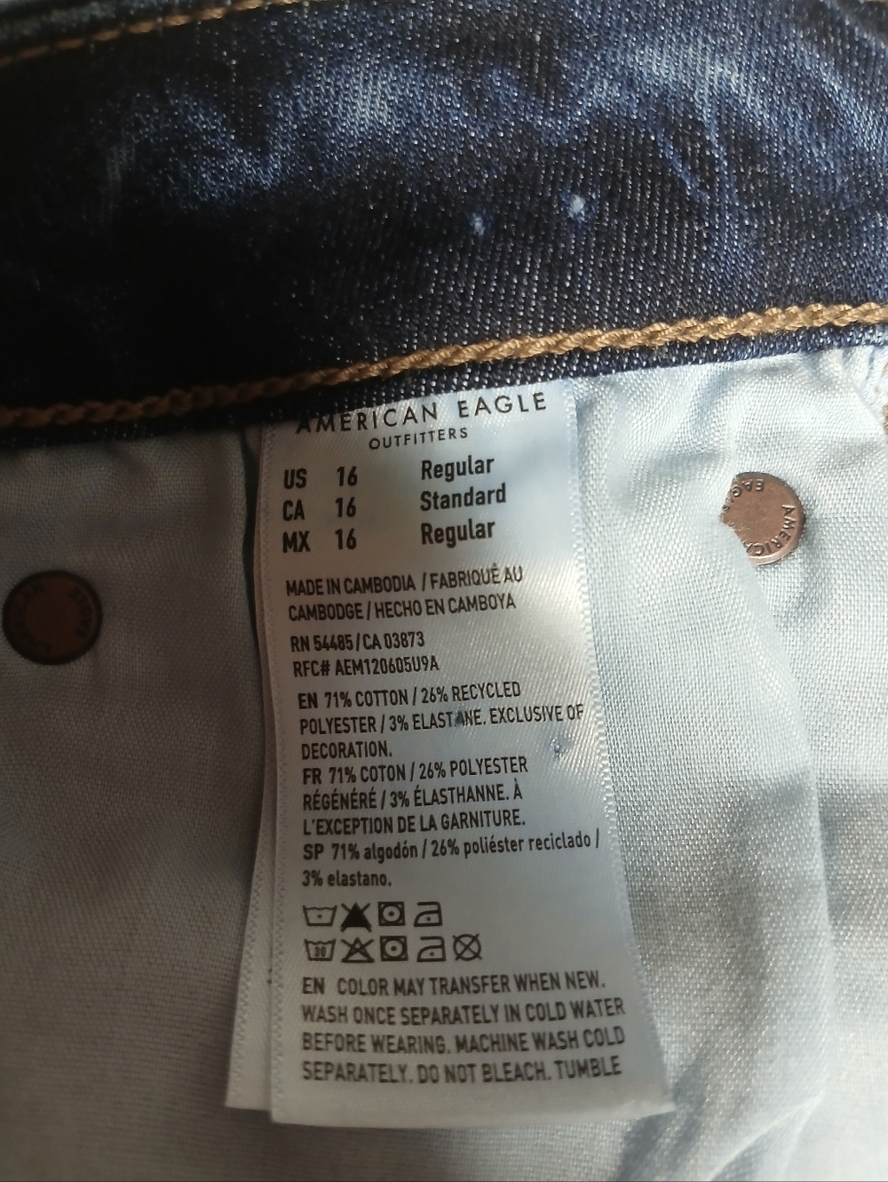 American Eagle Curvy Super High Rise Flare Jeans Size 16 - Picture 5 of 9